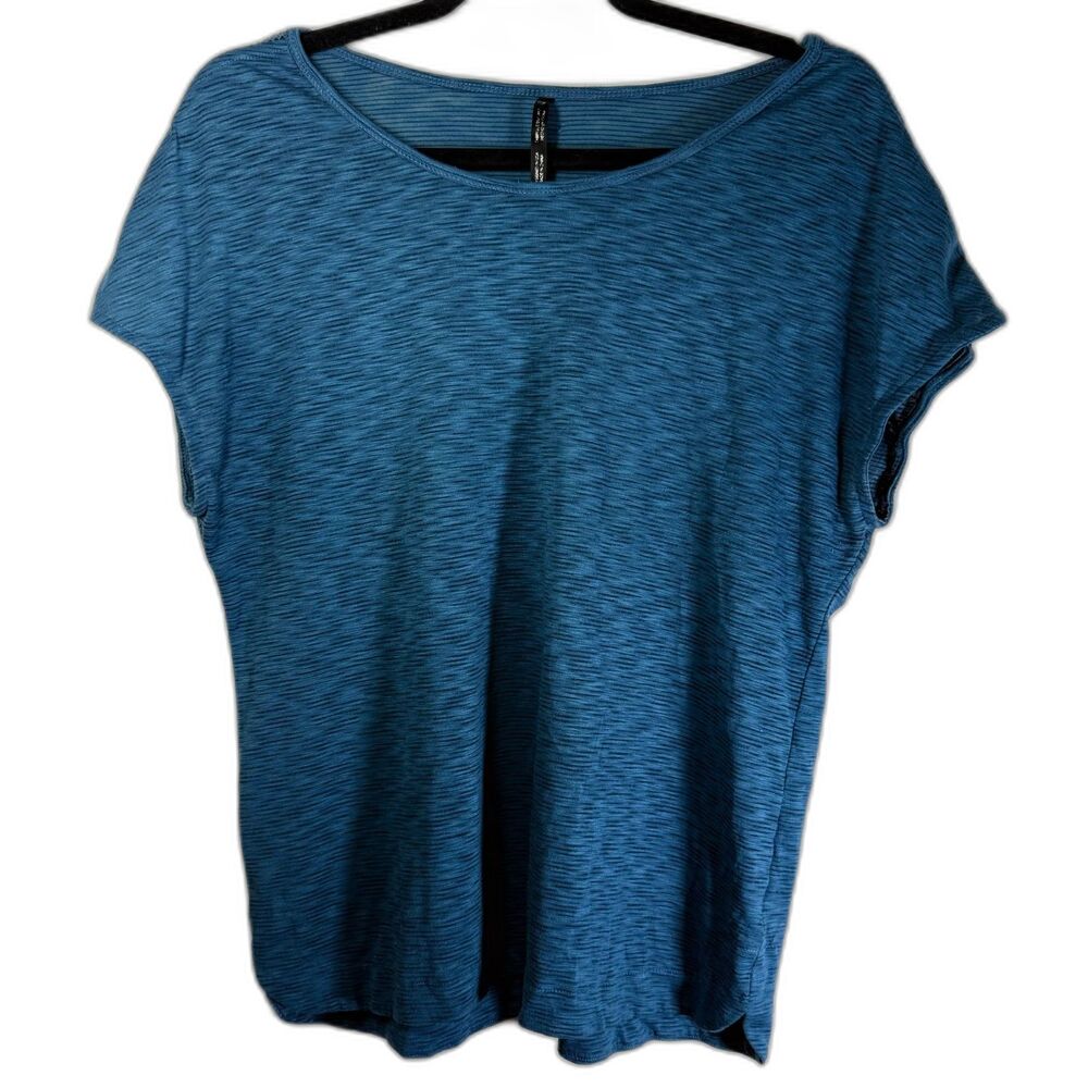 KUHL M Freethink Teal Textured Cap Sleeve Top Gorpcore Granola Girl Outdoor Hike
